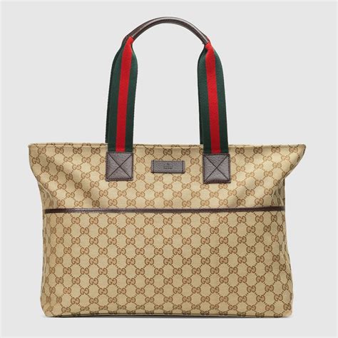 gucci original gg canvas diaper bag beige|authentic Gucci diaper bag tote.